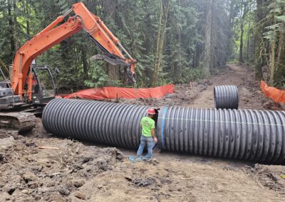 Culvert crossing in new driveway