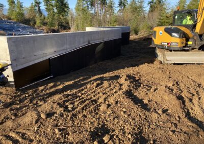 Digging and grading around foundation