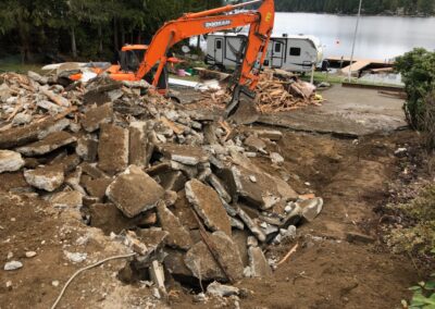 Home demolition in Shelton