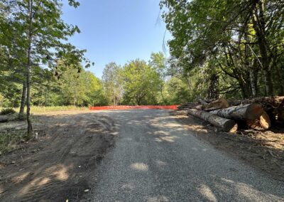 Driveway install leading to home site